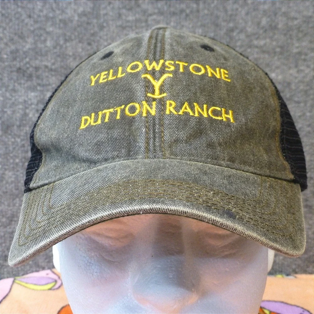Legacy Yellowstone Dutton Ranch Trucker Hat Olive Green Black Mesh Snapback Cap